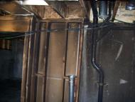 Fire damage in basement.